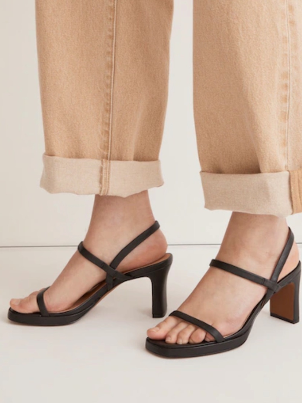 Madewell The Cherelle Slingback Heeled strap Sandal black leather size 9